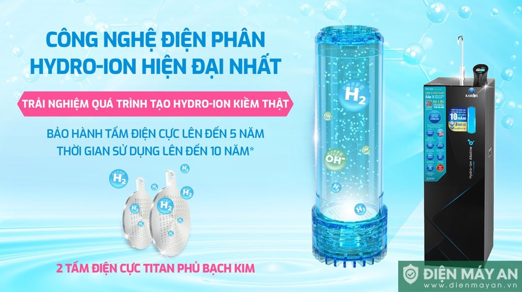 Máy lọc nước RO Hydro-ion kiềm Karofi KAE-S68 12 lõi